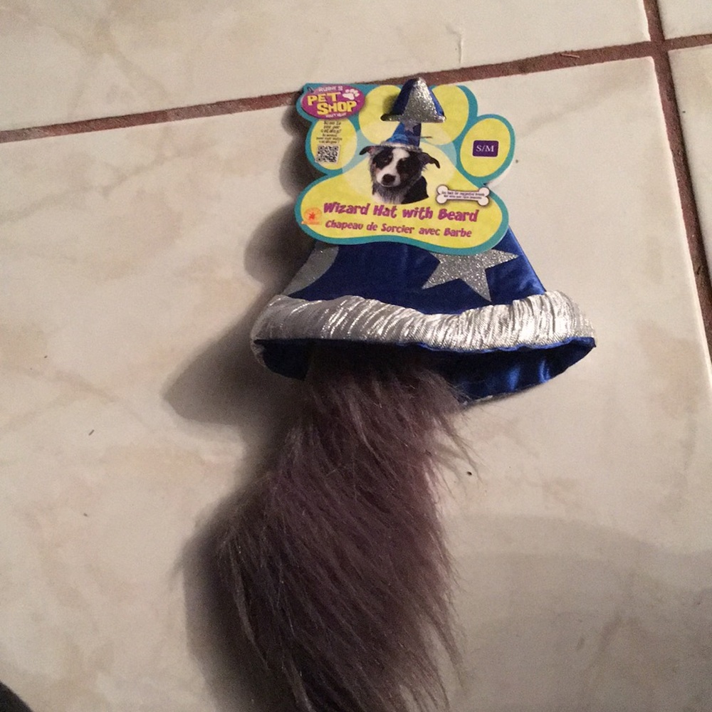 NWT Small pet wizard hat with Beard